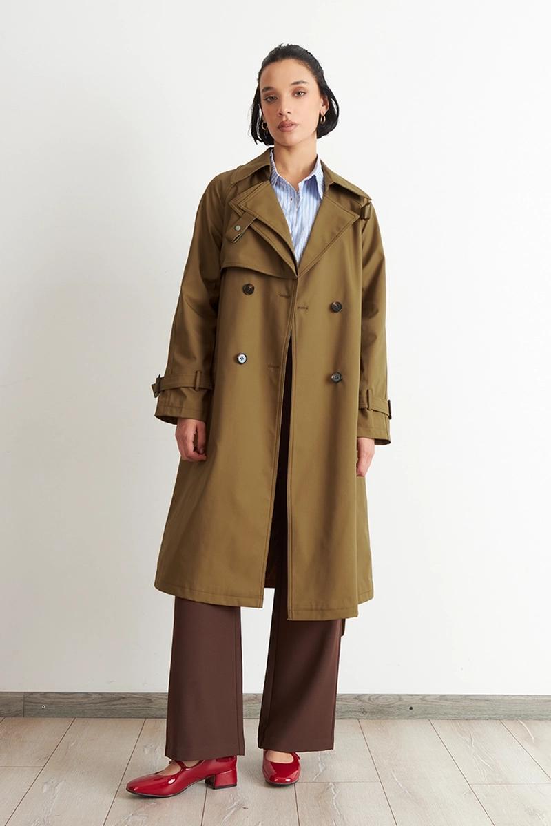 TRENCH CLASICO DOBLE BOTONADURA CAFE  NICOPOLY - 2
