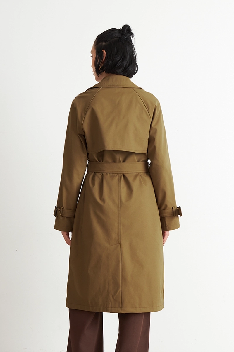 TRENCH CLASICO DOBLE BOTONADURA CAFE  NICOPOLY - 4