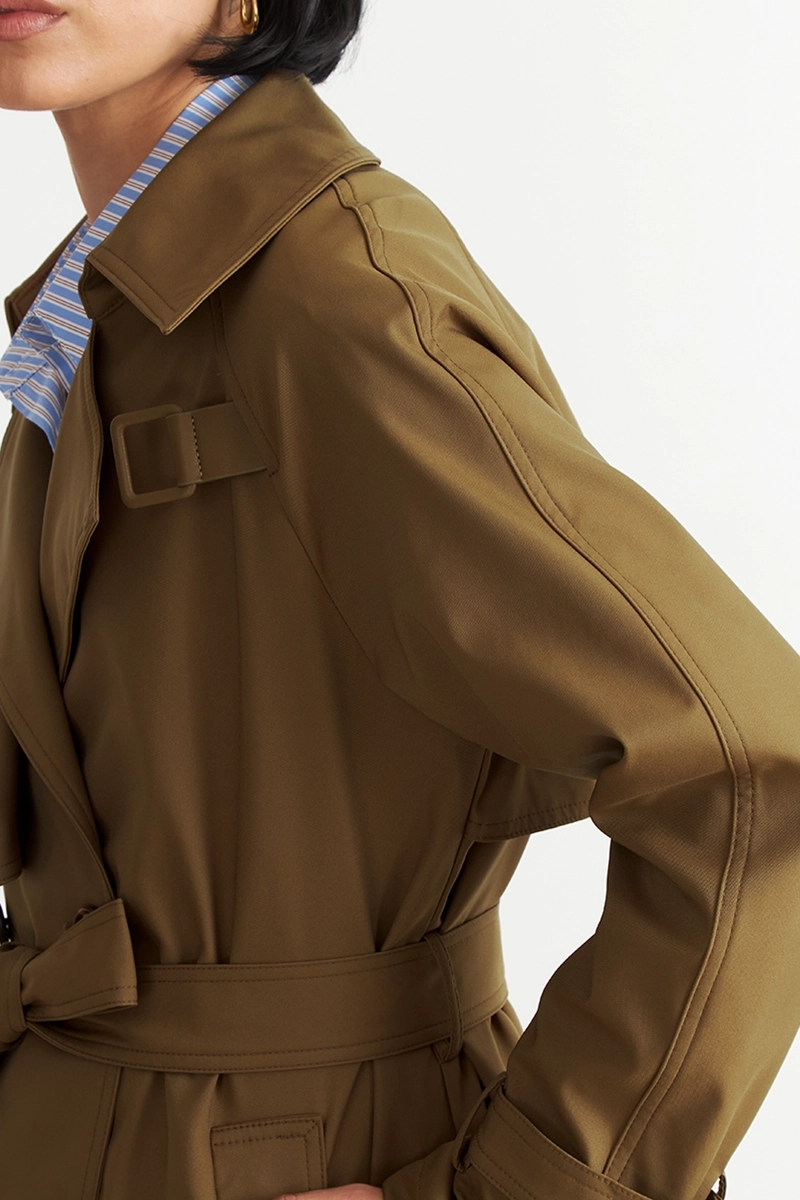 TRENCH CLASICO DOBLE BOTONADURA CAFE  NICOPOLY - 6