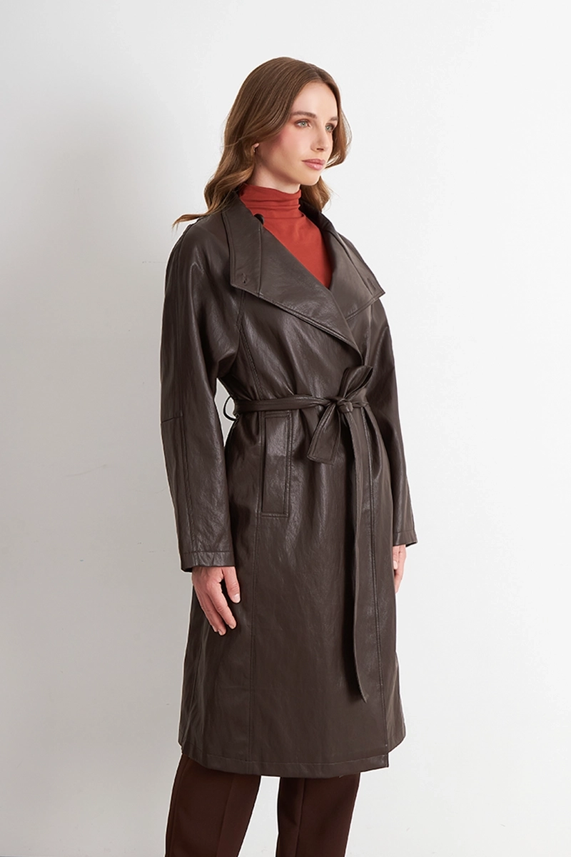 TRENCH ECOCUERO CAFE  NICOPOLY - 3