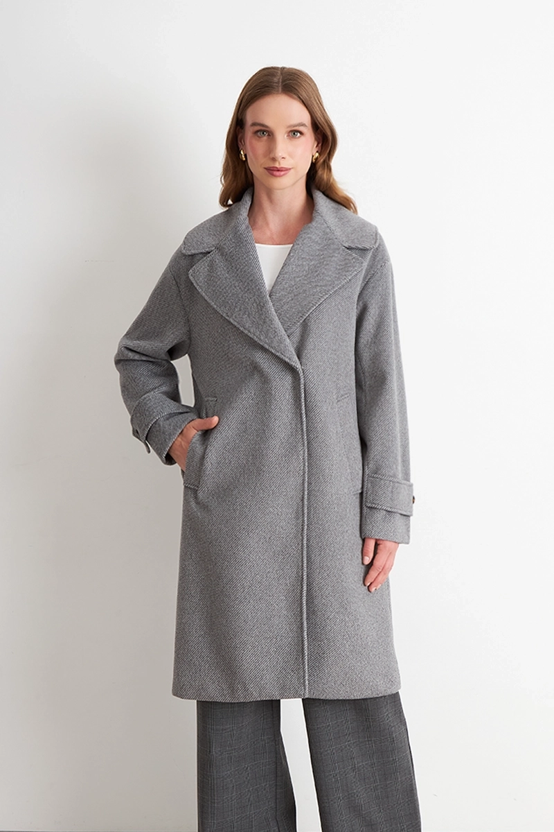 ABRIGO LANILLA CON SOLAPA GRIS NICOPOLY - 1