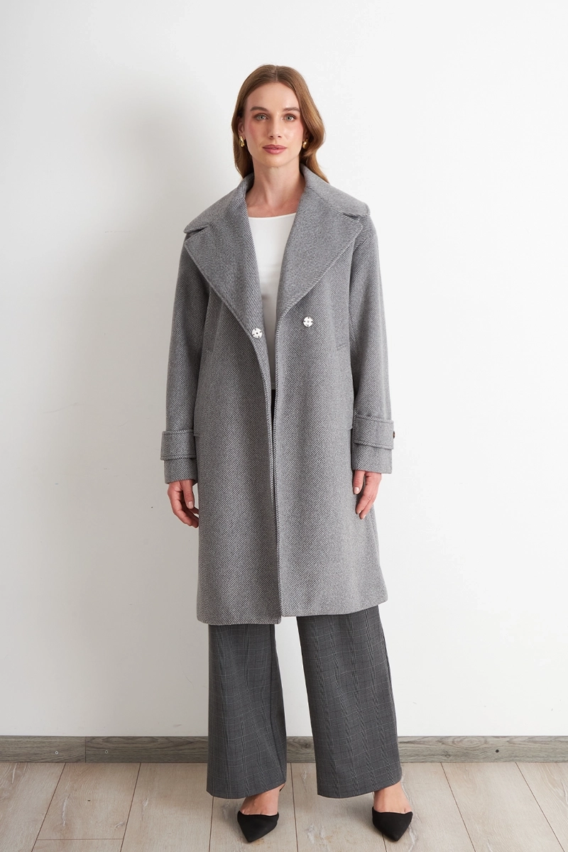 ABRIGO LANILLA CON SOLAPA GRIS NICOPOLY - 2