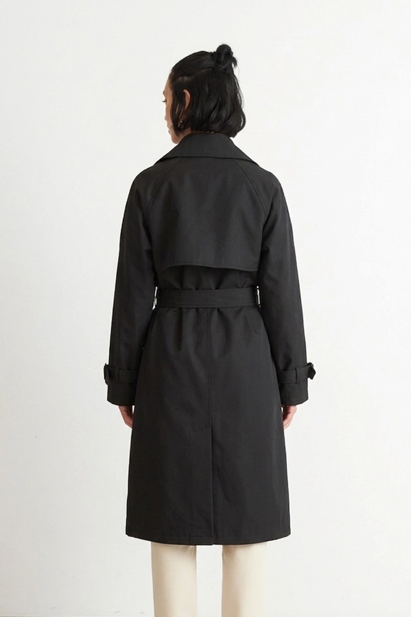 TRENCH CLASICO DOBLE BOTONADURA NEGRO NICOPOLY - 4