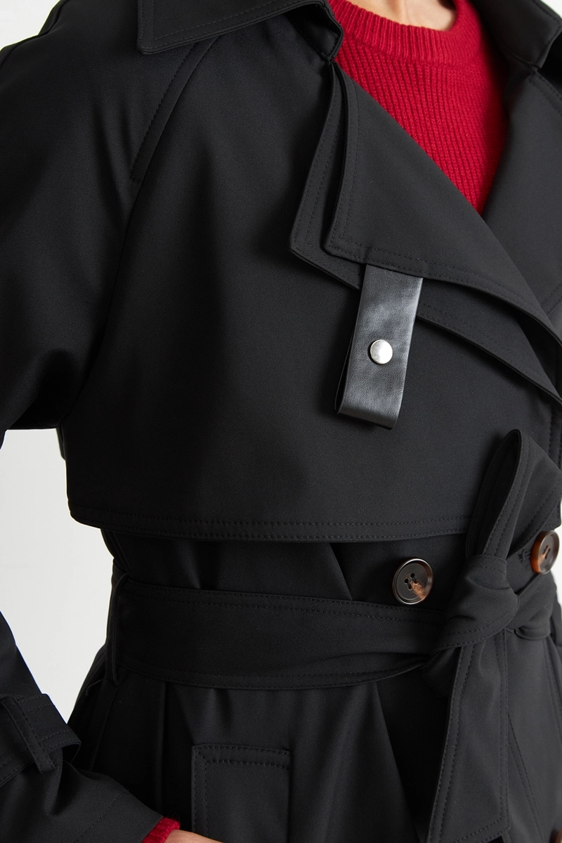 TRENCH CLASICO DOBLE BOTONADURA NEGRO NICOPOLY - 6