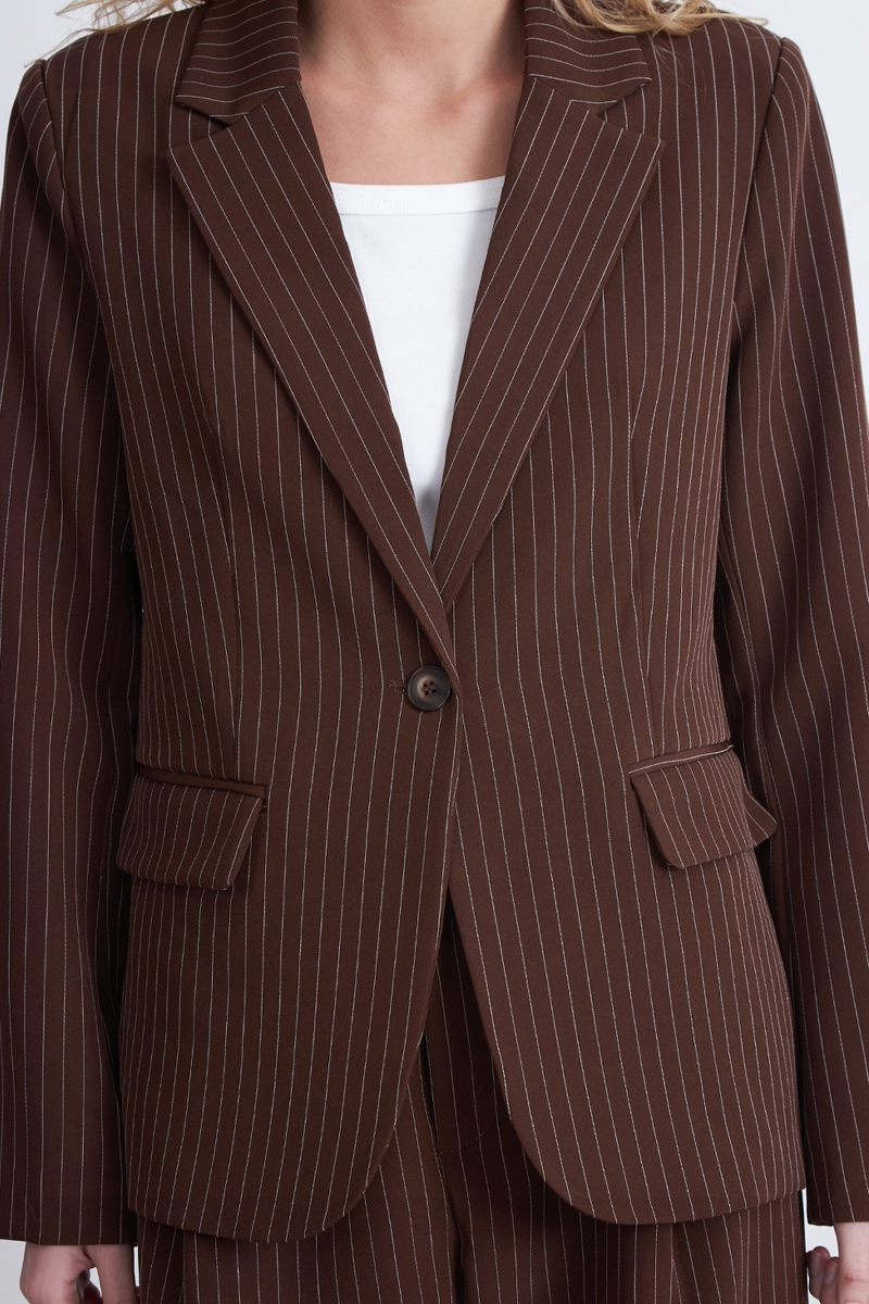 BLAZER RAYAS DIPLOMATICAS CAFE MUJER NICOPOLY - 7