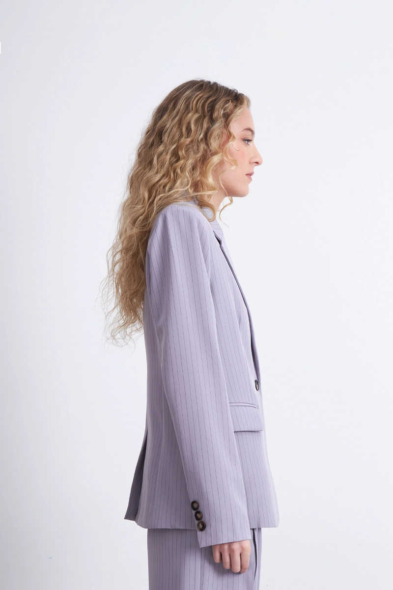 BLAZER RAYAS DIPLOMATICAS GRIS MUJER NICOPOLY - 3