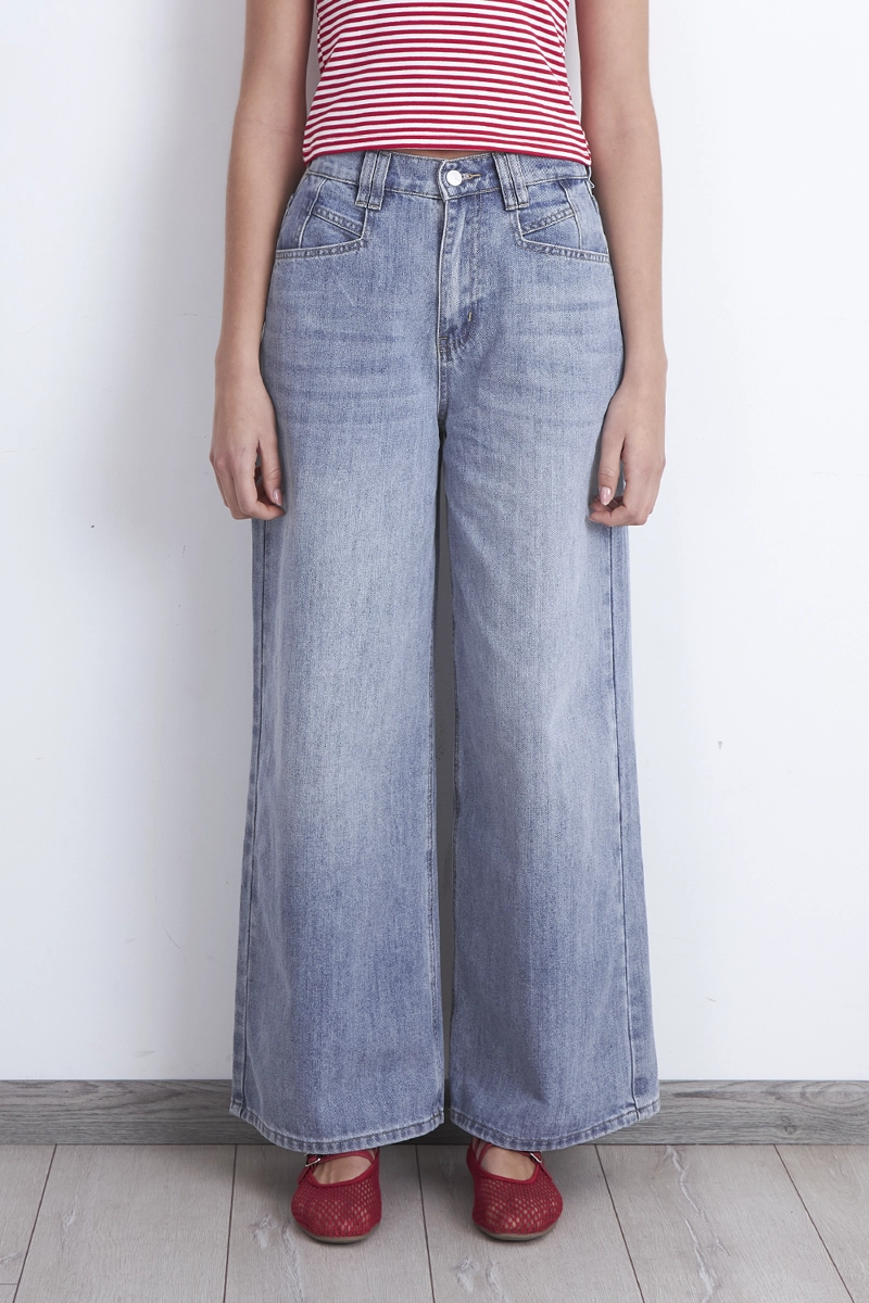 JEANS WIDE LEG ANCHO CELESTE NICOPOLY - 1