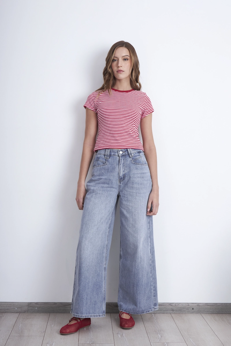 JEANS WIDE LEG ANCHO CELESTE NICOPOLY - 2