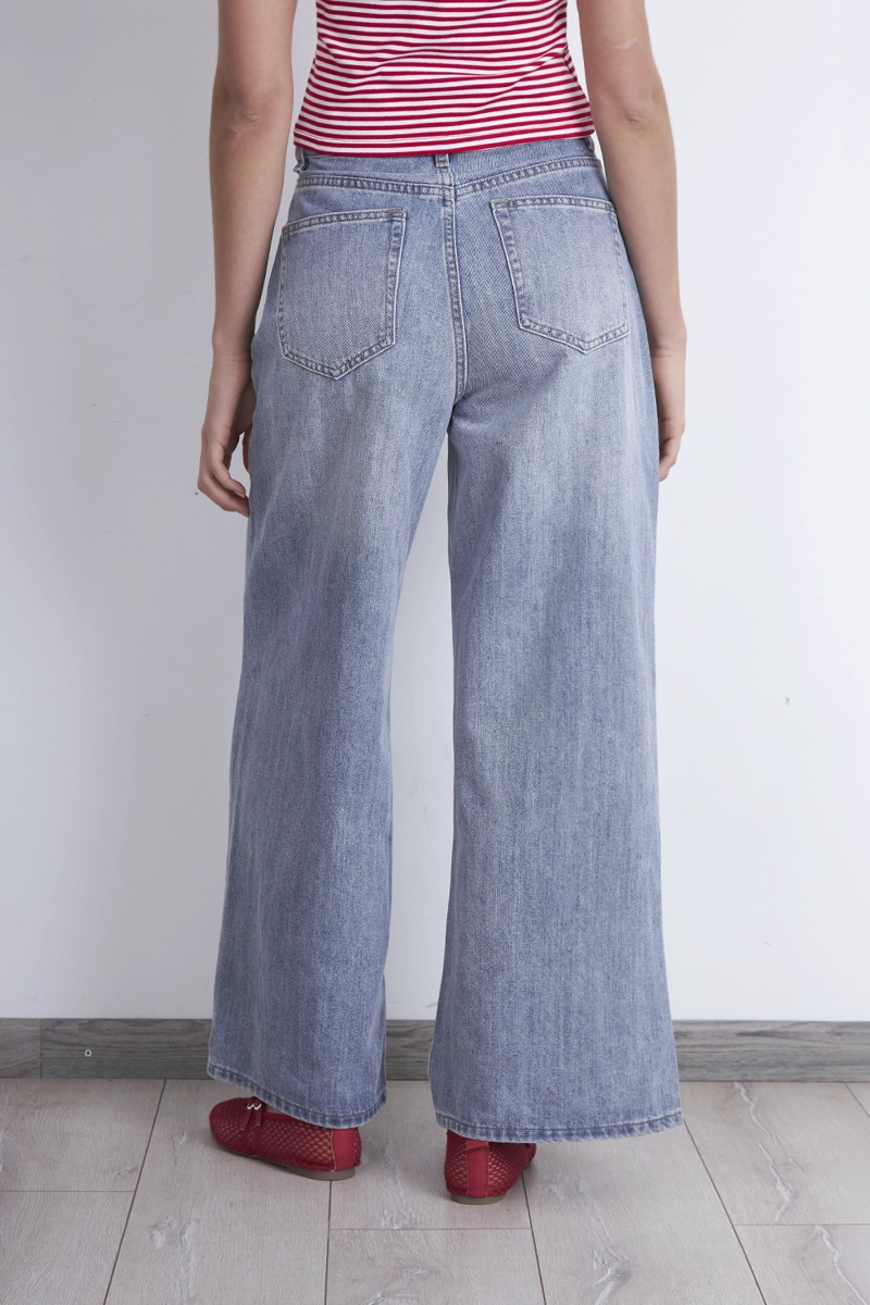 JEANS WIDE LEG ANCHO CELESTE NICOPOLY - 4