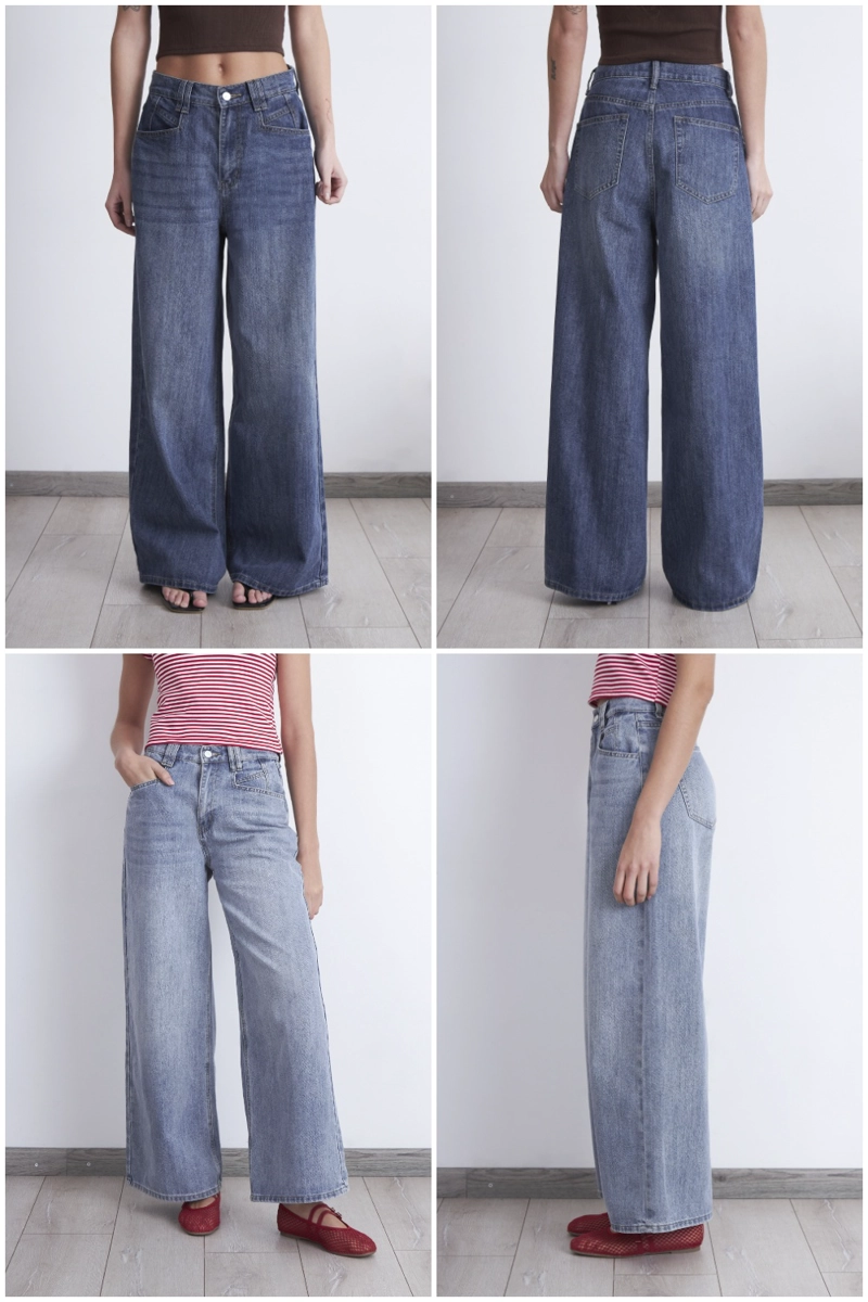 JEANS WIDE LEG ANCHO CELESTE MUJER NICOPOLY - 5