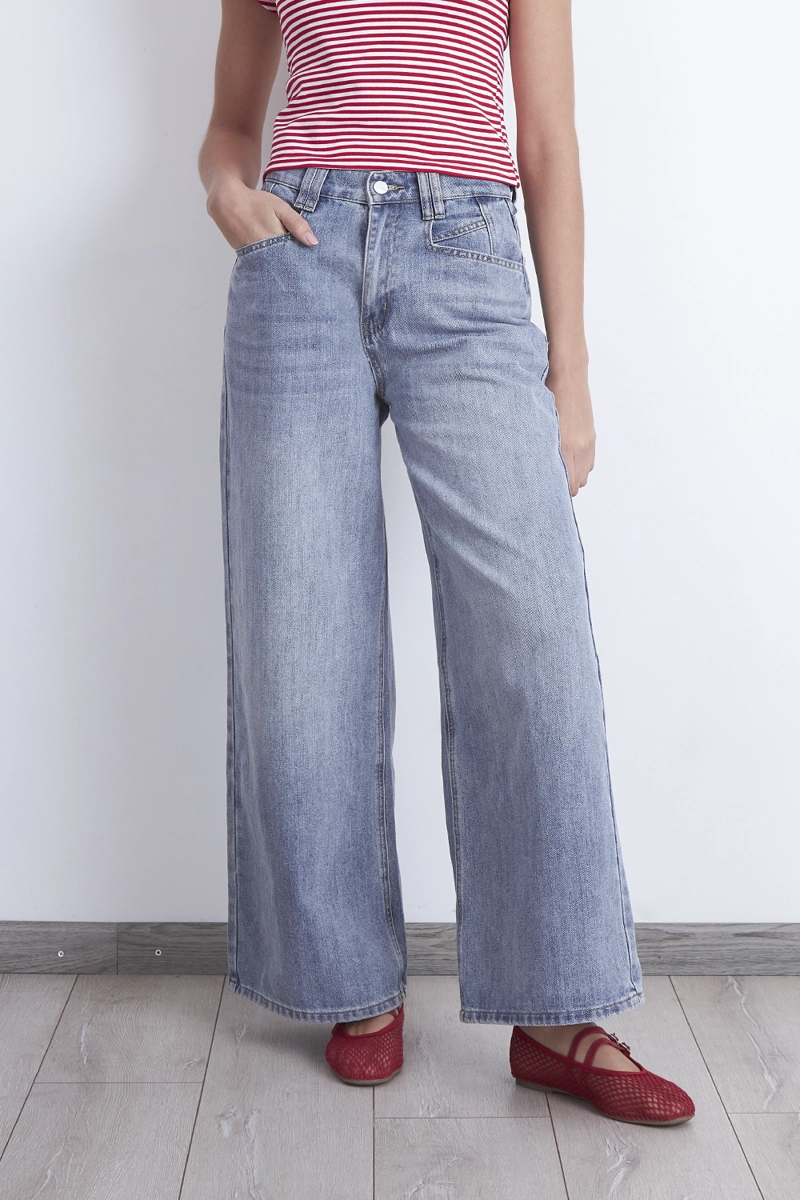 JEANS WIDE LEG ANCHO CELESTE NICOPOLY - 5