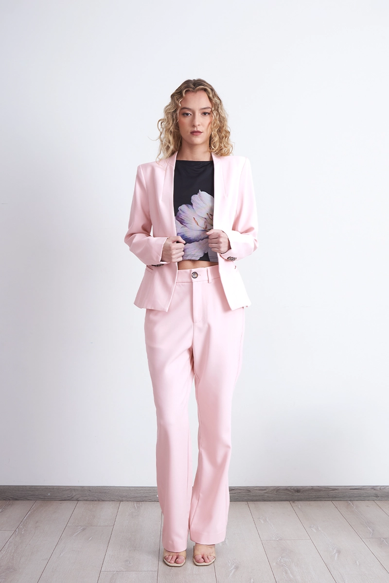 BLAZER BASICO SASTRERO ROSADO MUJER NICOPOLY - 2