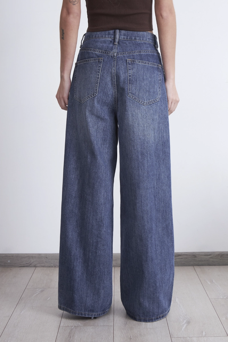 JEANS WIDE LEG ANCHO AZUL MARINO NICOPOLY - 4
