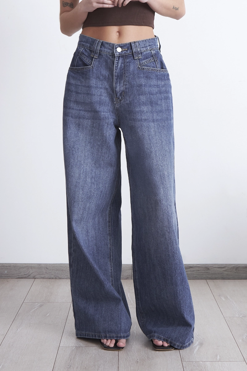 JEANS WIDE LEG ANCHO AZUL MARINO NICOPOLY - 5