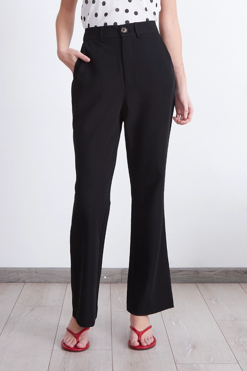 PANTALON SASTRERO RECTO NEGRO MUJER NICOPOLY - 1