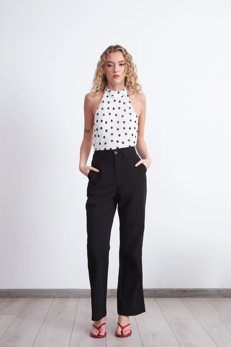 PANTALON SASTRERO RECTO NEGRO MUJER NICOPOLY - 2