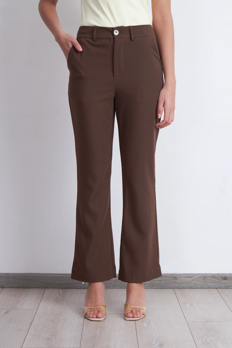 PANTALON SASTRERO RECTO CAFE NICOPOLY - 1