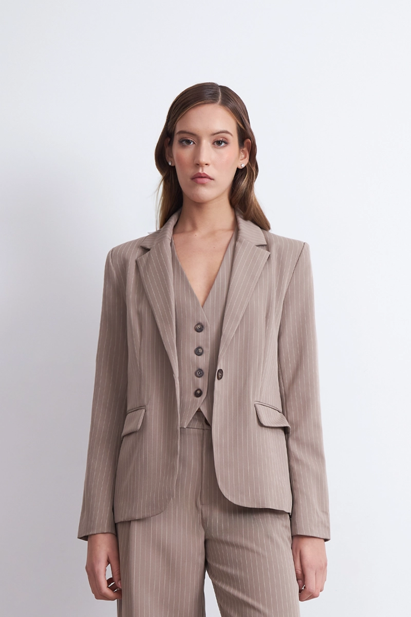 BLAZER RAYAS DIPLOMATICAS KHAKI NICOPOLY - 1