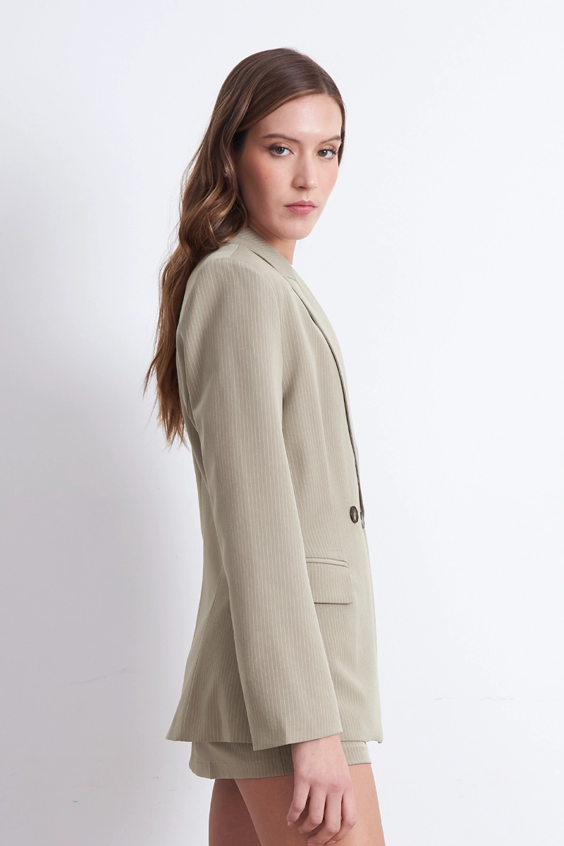 BLAZER CRUZADO RAYAS DIPLOMATICAS KHAKI NICOPOLY - 3