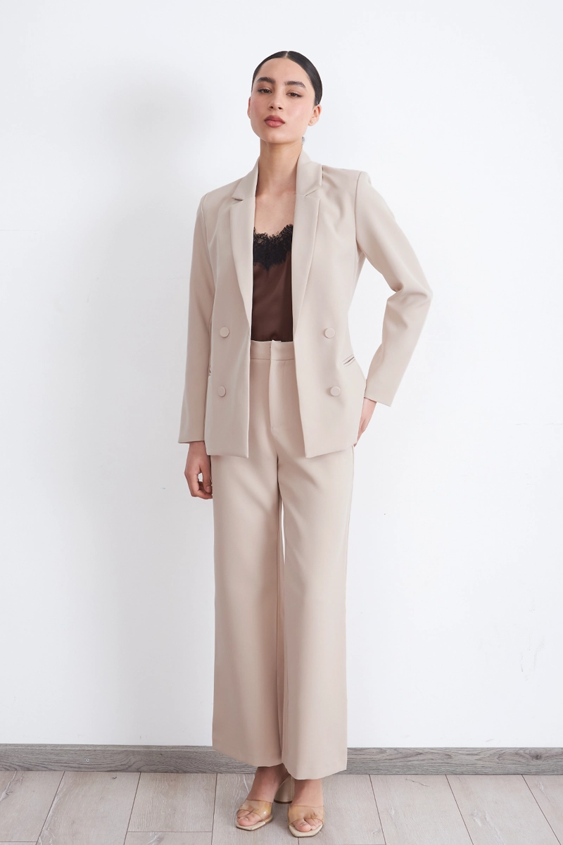 BLAZER BASICO DE TOPE BEIGE MUJER NICOPOLY - 2