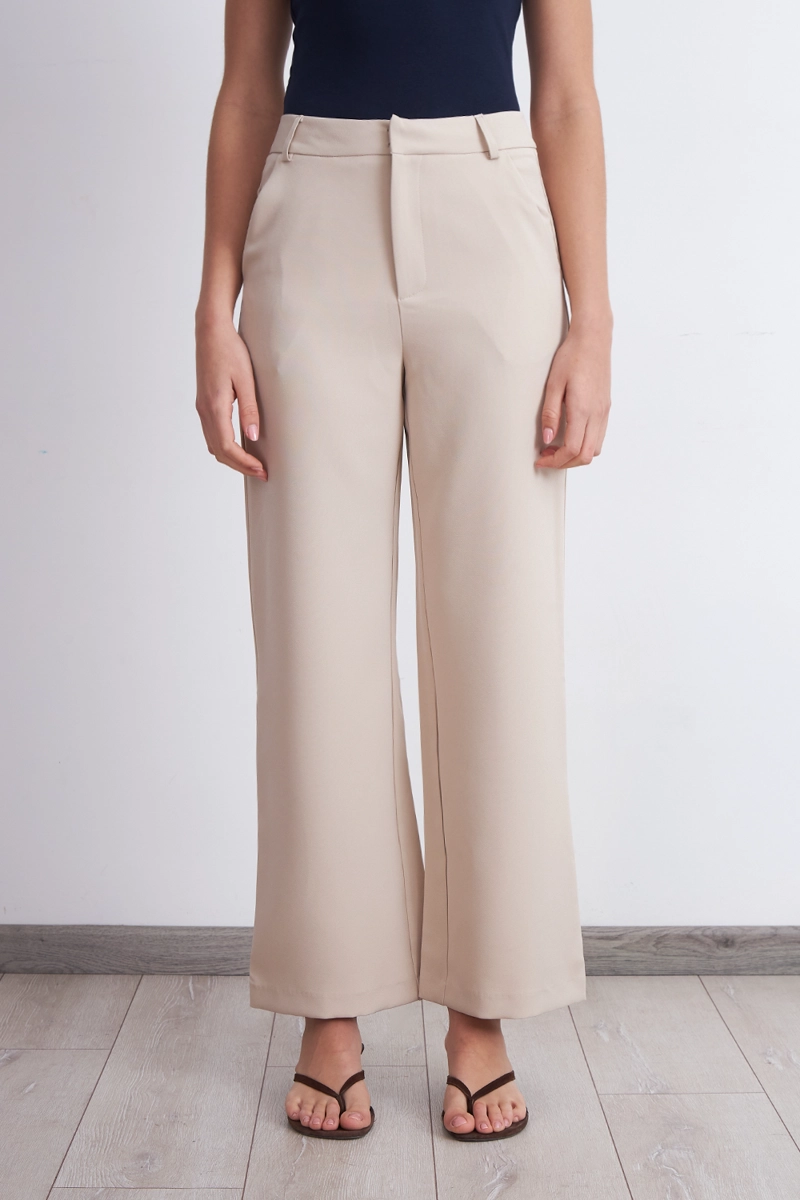PANTALON BASICO BEIGE MUJER NICOPOLY - 1
