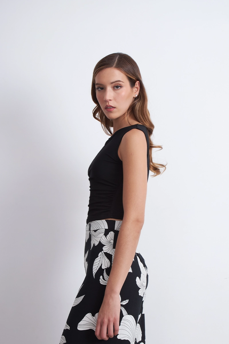 POLERA MALLA SIN MANGAS NEGRO MUJER NICOPOLY - 3