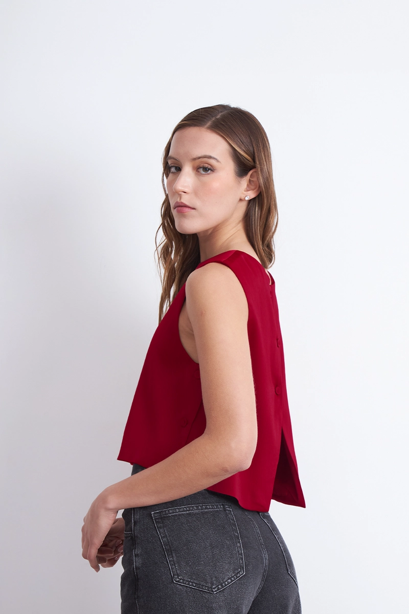 TOP CORTO TIPO SATIN BURDEO NICOPOLY - 3