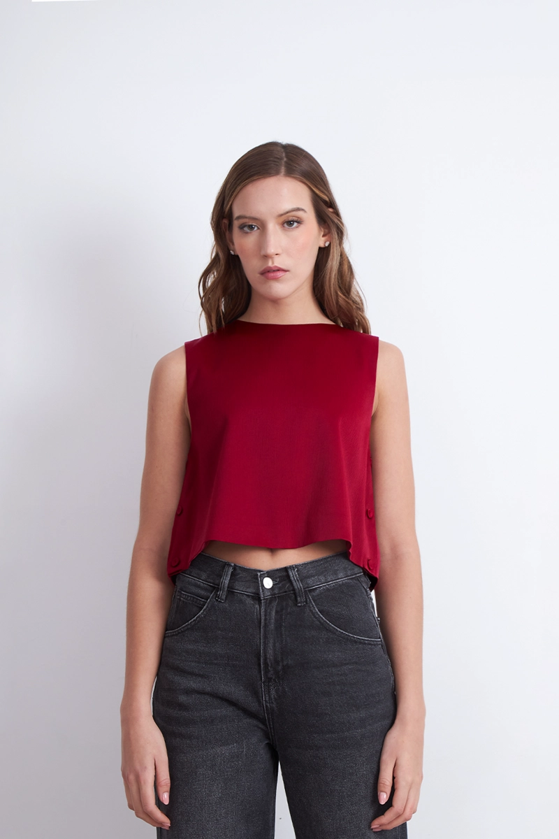 TOP CORTO TIPO SATIN BURDEO NICOPOLY - 5