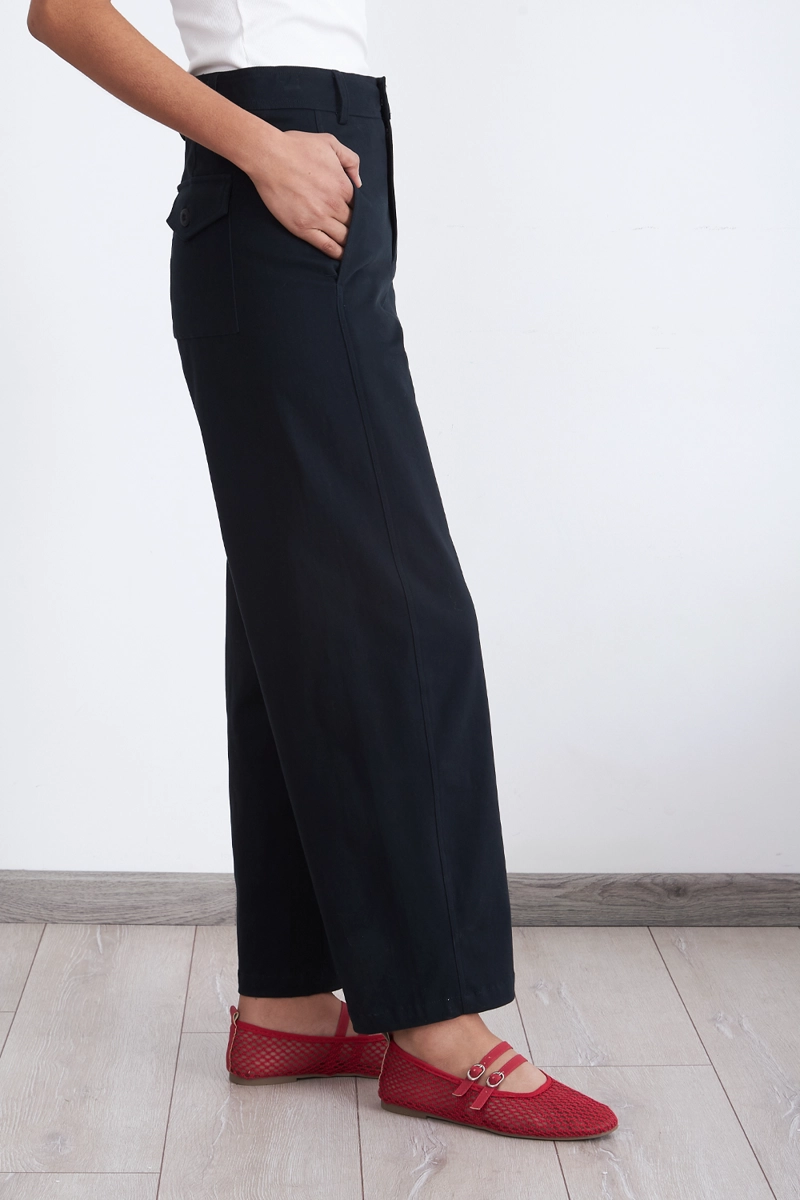 PANTALON CORTE BARREL AZUL MARINO MUJER NICOPOLY - 3