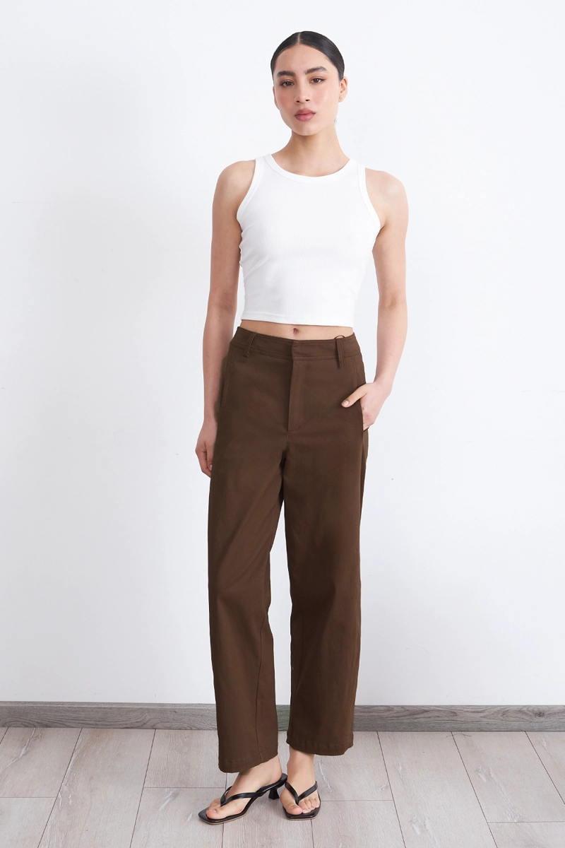 PANTALON CORTE BARREL CAFE MUJER NICOPOLY - 2