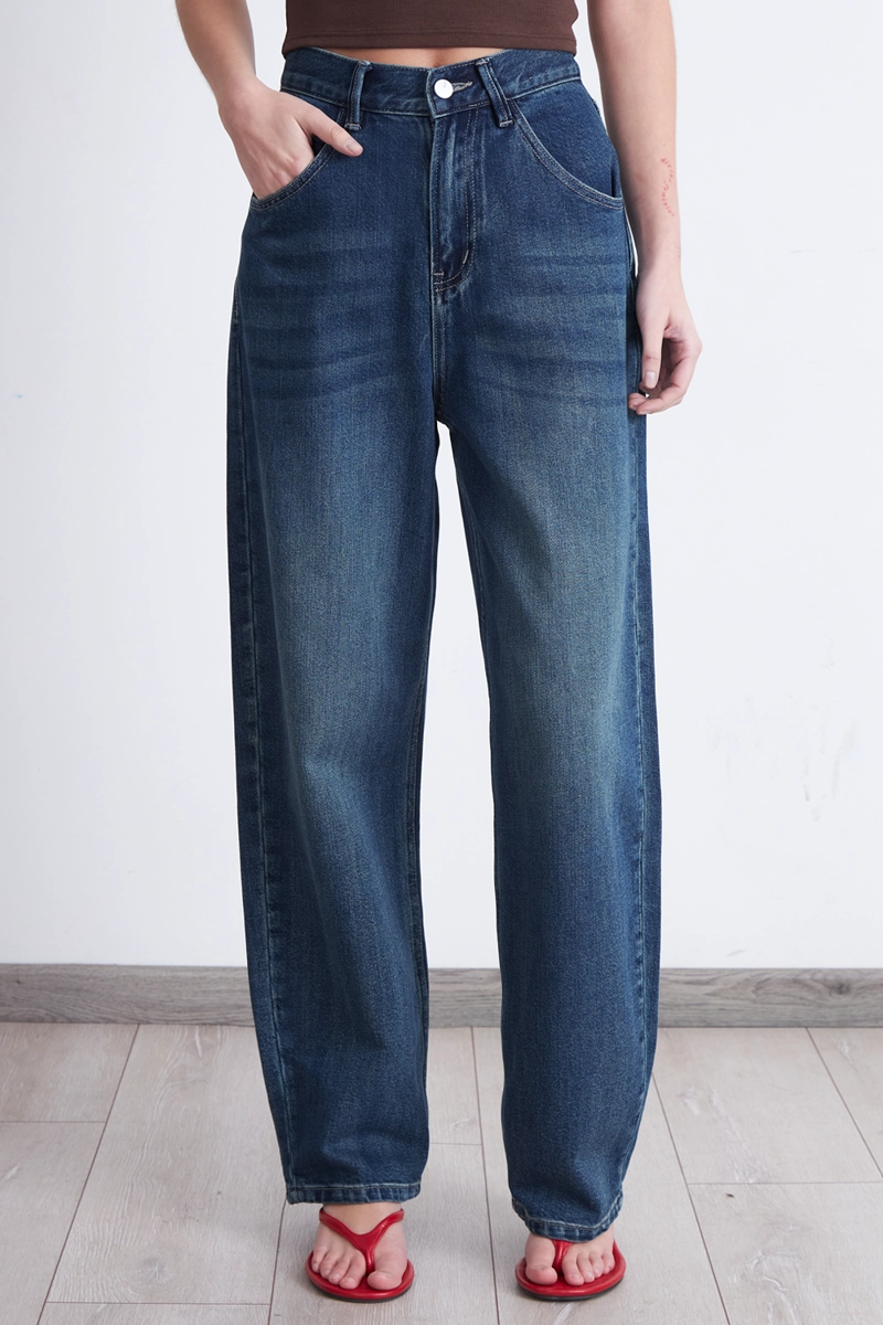 JEANS BARREL AZUL MARINO MUJER NICOPOLY - 6
