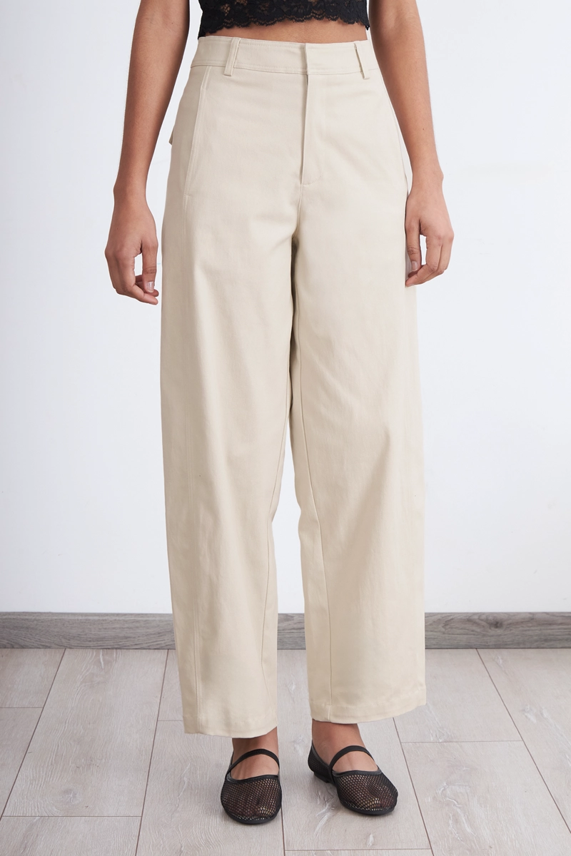 PANTALON CORTE BARREL BEIGE MUJER NICOPOLY - 6