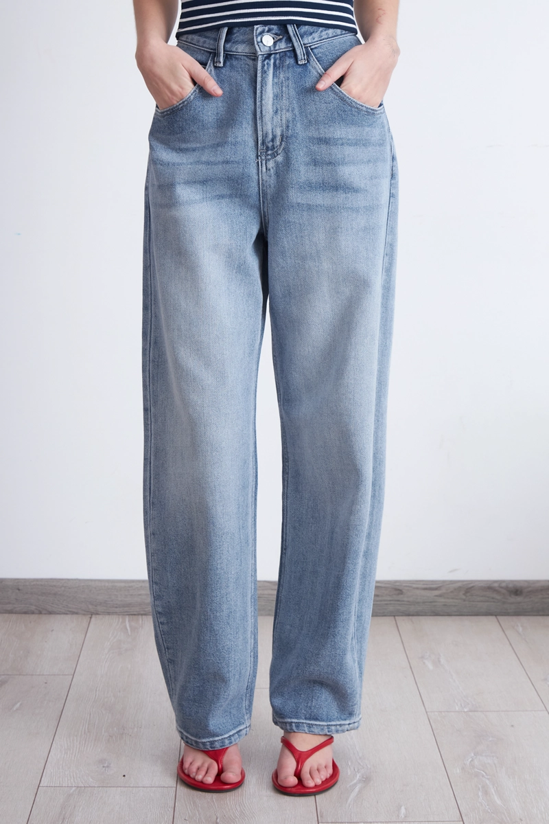 JEANS BARREL CELESTE MUJER NICOPOLY - 1