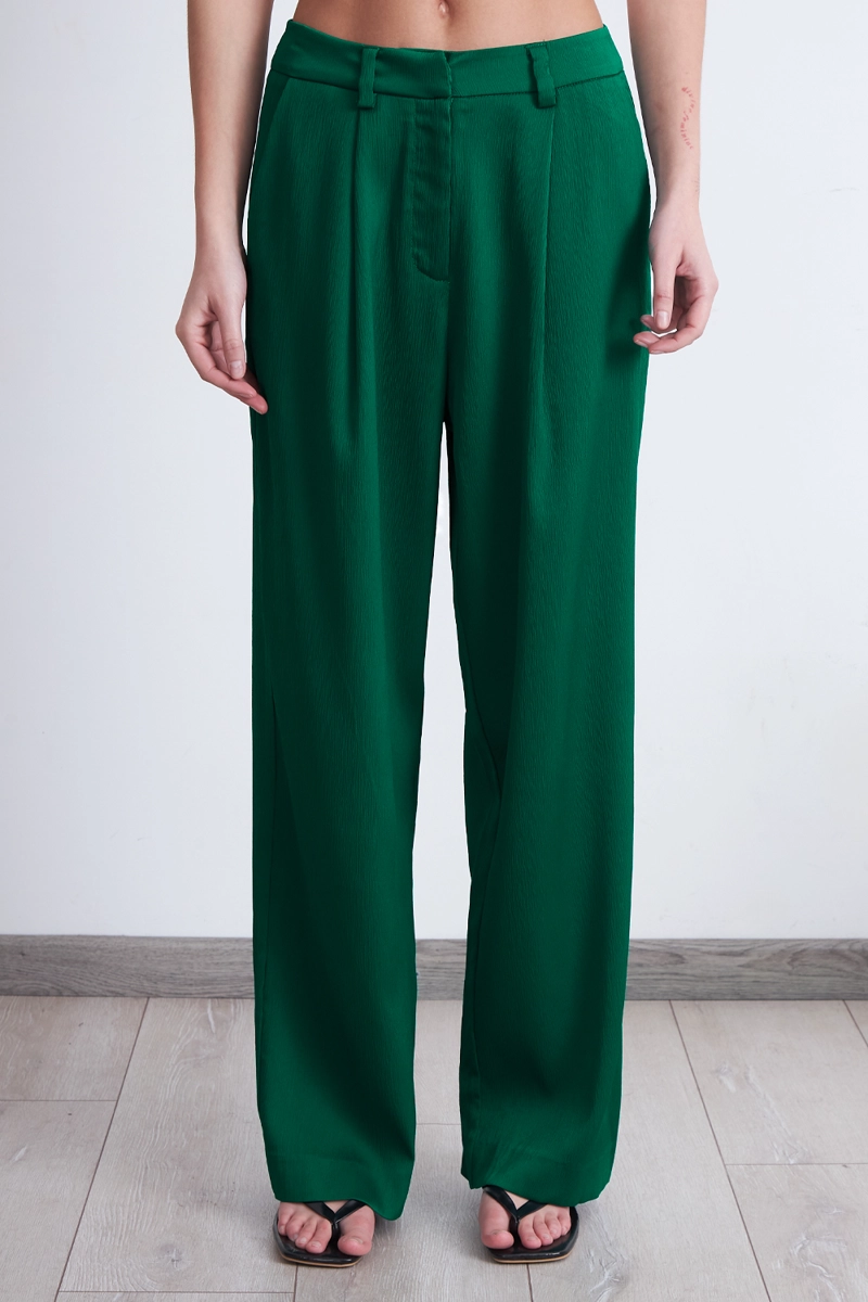 PANTALON SATINADO VERDE MUJER NICOPOLY - 9