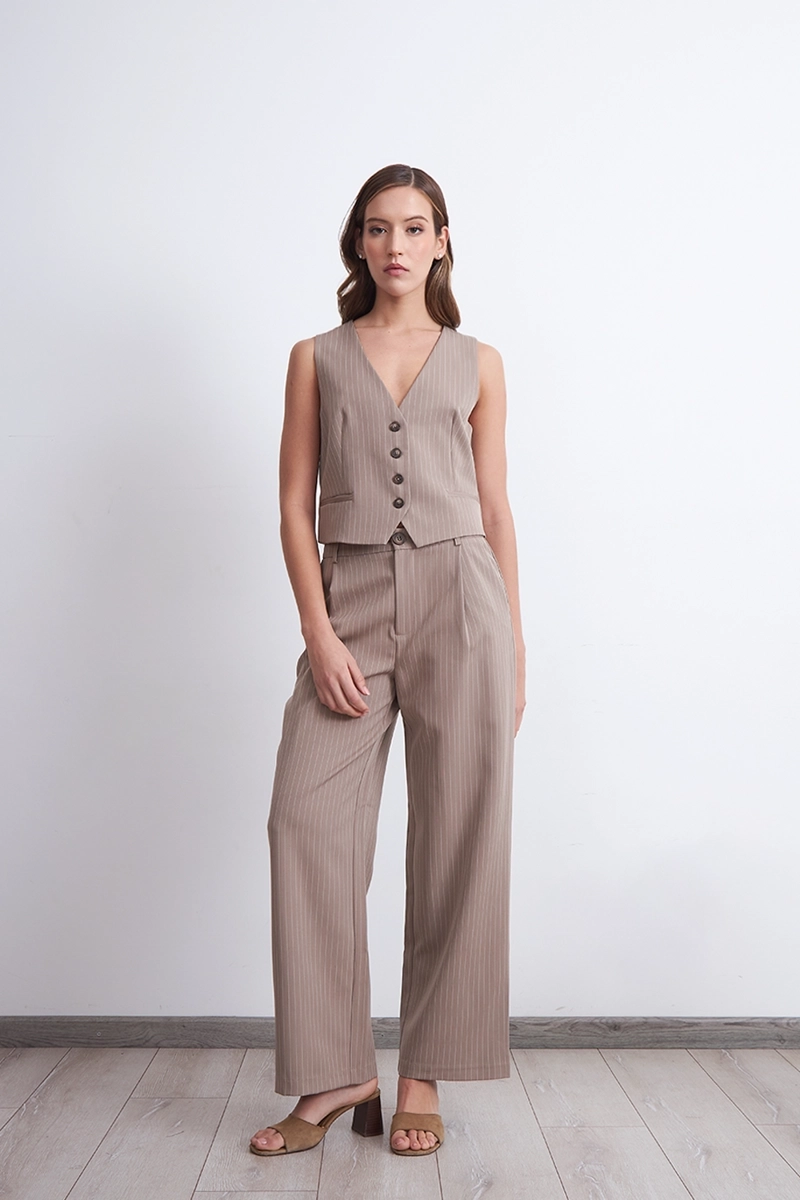 PANTALON RECTO RAYA DIPLOMATICA KHAKI NICOPOLY - 2