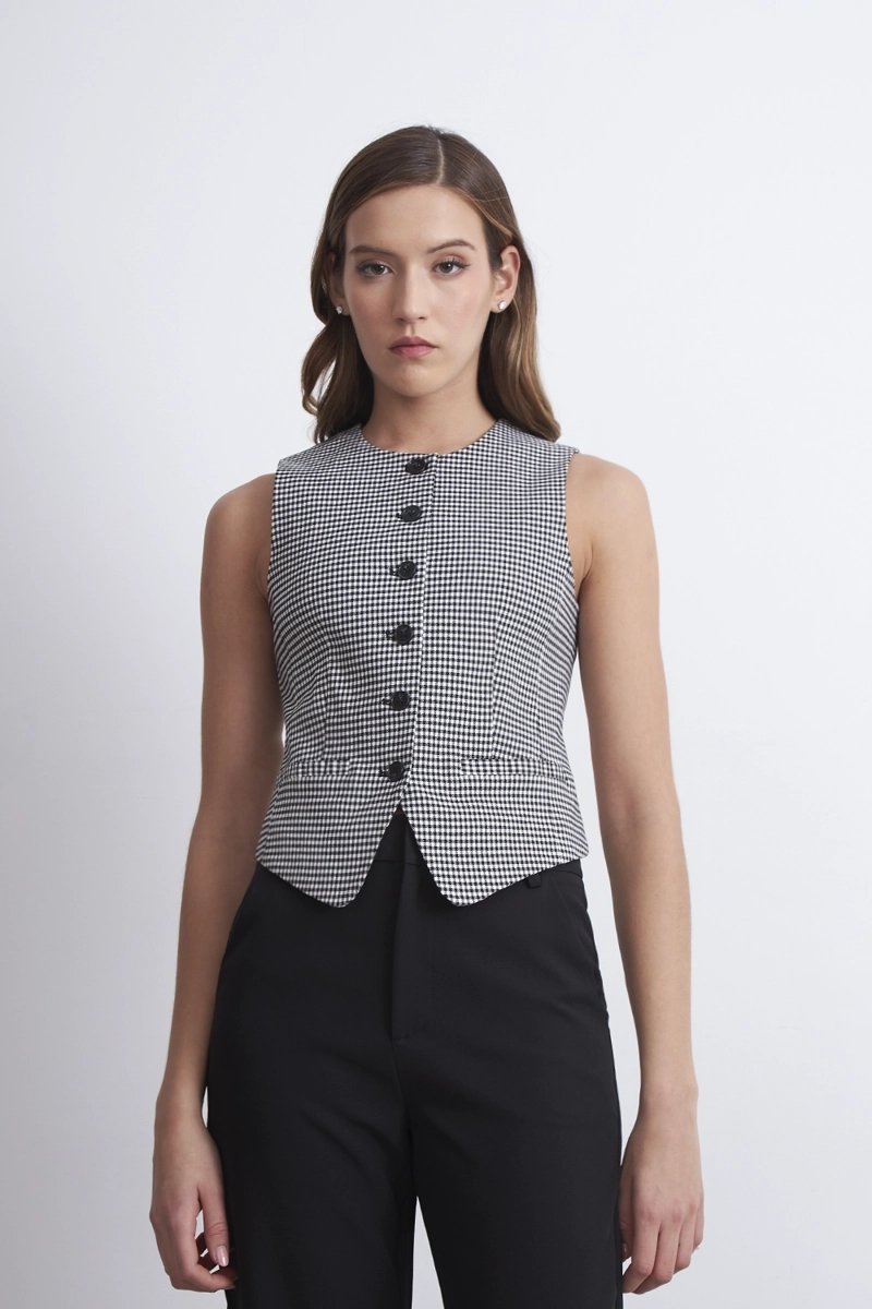 GILET VICHY NEGRO NICOPOLY - 1