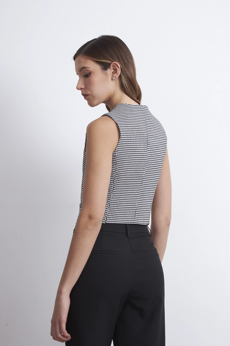 GILET VICHY NEGRO NICOPOLY - 4