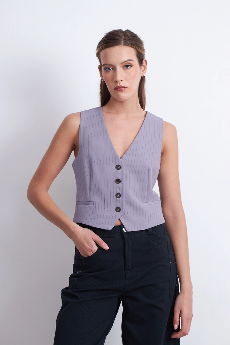 GILET SASTRERO RAYAS DIPLOMATICAS GRIS NICOPOLY - 1