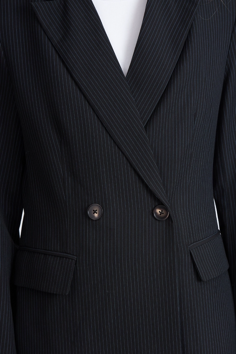 BLAZER CRUZADO RAYAS DIPLOMATICAS AZUL MARINO NICOPOLY - 6