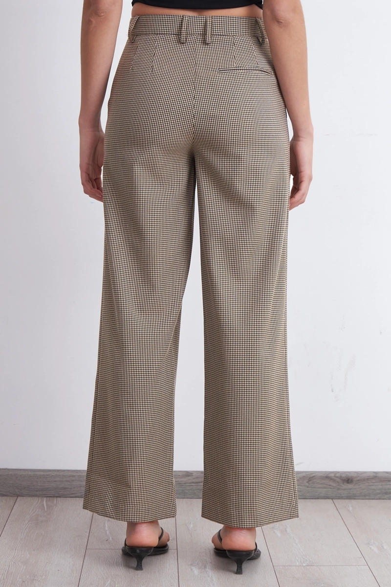 PANTALON RECTO VICHY KHAKI NICOPOLY - 4