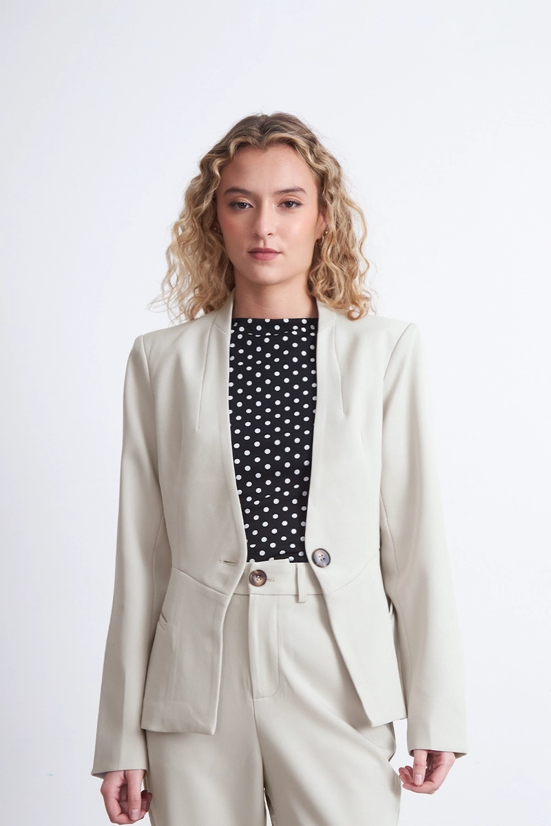 BLAZER BASICO SASTRERO BLANCO NICOPOLY - 1
