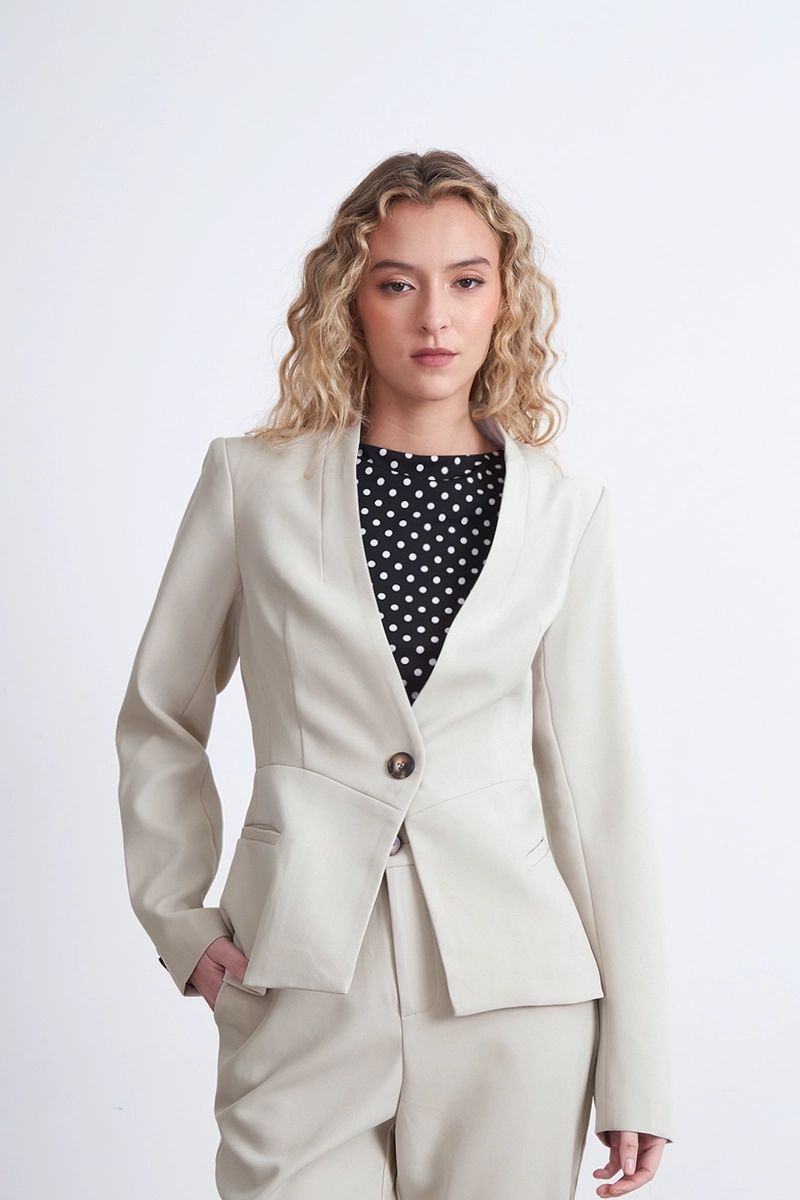 BLAZER BASICO SASTRERO BLANCO NICOPOLY - 5