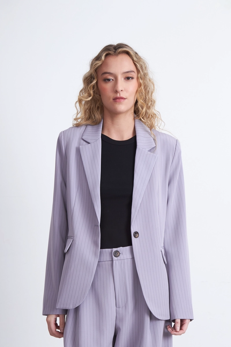 BLAZER RAYAS DIPLOMATICAS GRIS NICOPOLY - 1