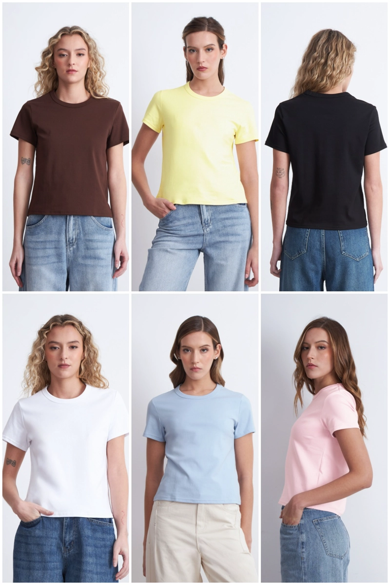POLERA CUELLO REDONDO MANGA CORTA CAFE MUJER NICOPOLY - 5