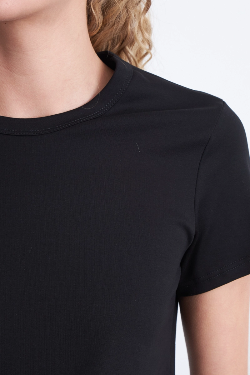 POLERA CUELLO REDONDO MANGA CORTA NEGRO MUJER NICOPOLY - 7
