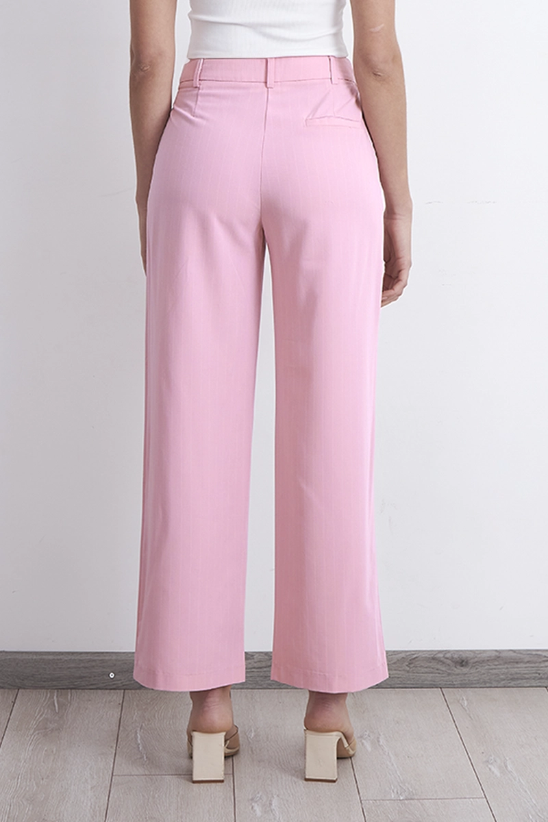 PANTALON DE PIERNA RECTA RAYA DIPLOMATICA ROSADO MUJER NICOPOLY - 4