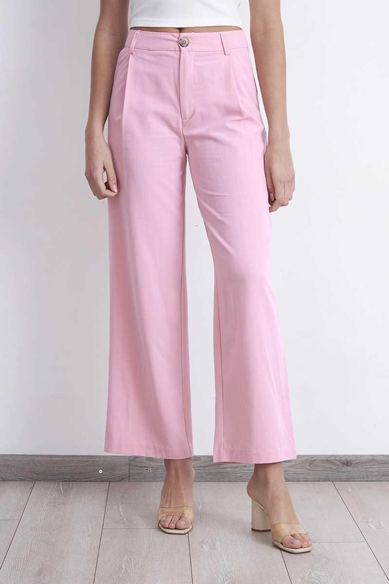 PANTALON DE PIERNA RECTA RAYA DIPLOMATICA ROSADO MUJER NICOPOLY - 6