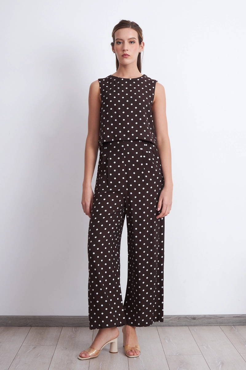 PANTALON RECTOS PUNTOS CAFE MUJER NICOPOLY - 2