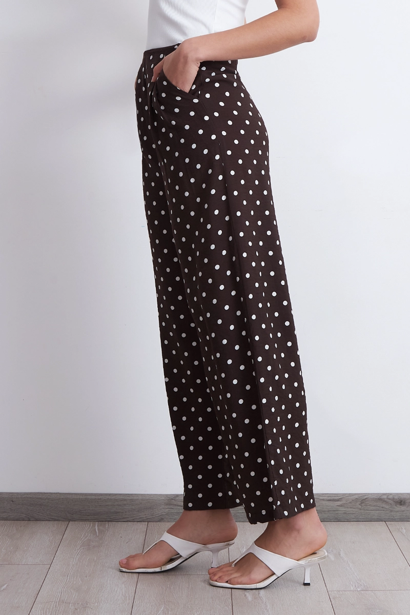 PANTALON RECTOS PUNTOS CAFE MUJER NICOPOLY - 3