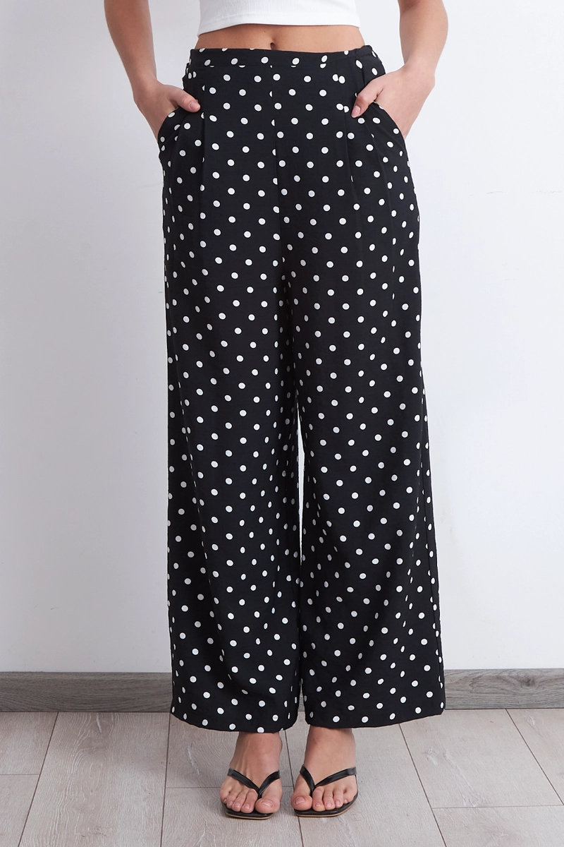 PANTALON RECTOS PUNTOS NEGRO MUJER NICOPOLY - 6
